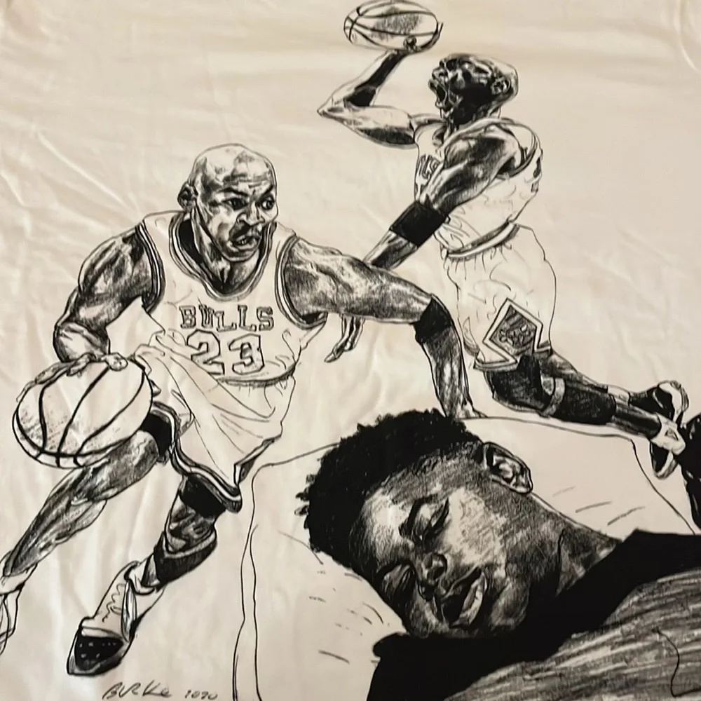 Jordan White Black Graphic Short Sleeve Tee OFF White Abloh